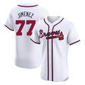 Atlanta Braves #77 Joe Jimenez Player White HOLBERT Limited Elite Home Game Stitched Jerseys