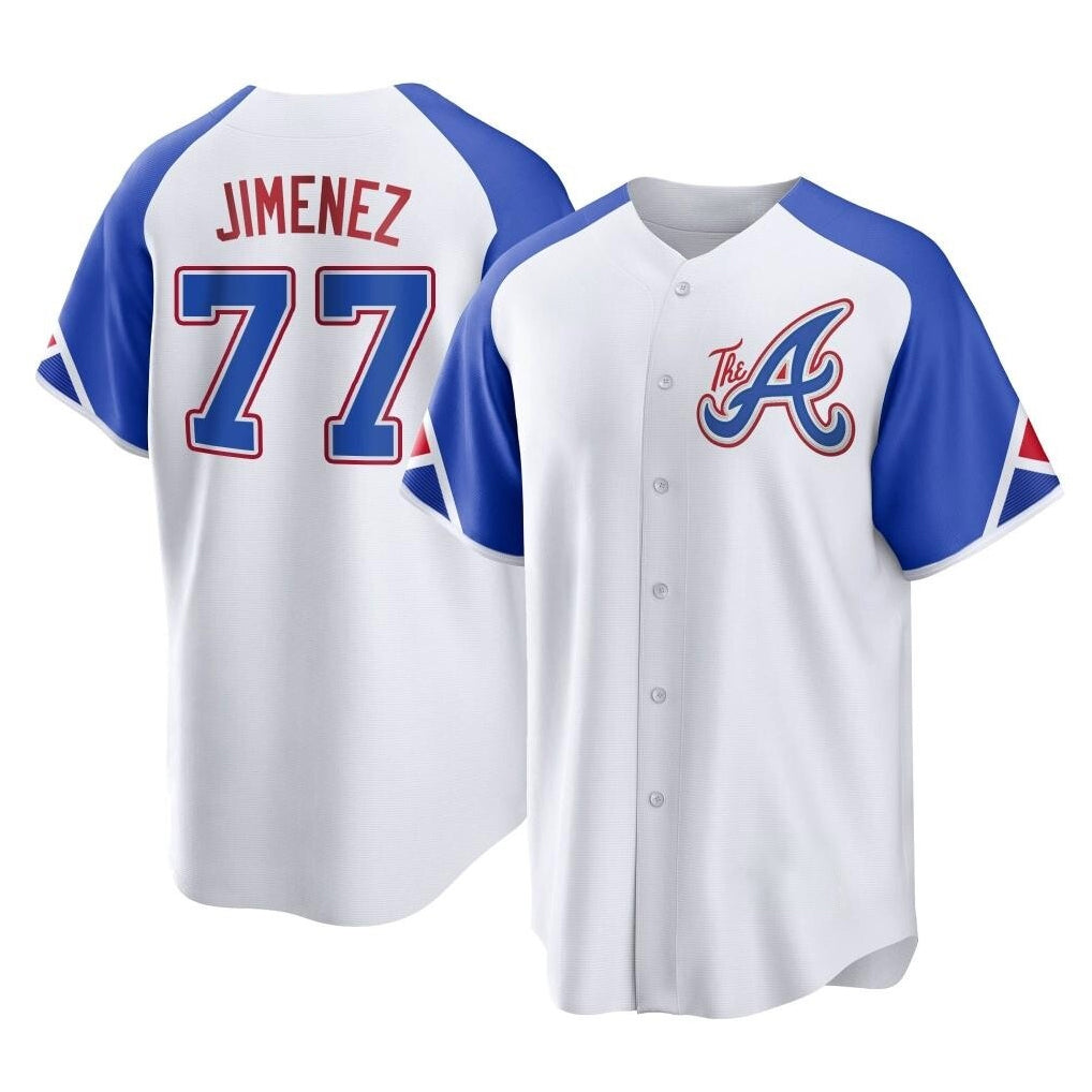 Atlanta Braves #77 Joe Jimenez Player White HOLBERT City Connect Home Game Stitched Jerseys