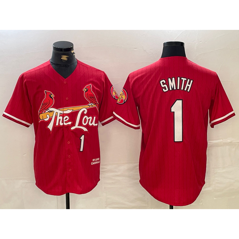 St. Louis Cardinals #1 Ozzie Smith Red HOLBERT 2024 City Connect Limited Stitched Jersey