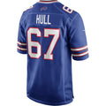 B.Bills #67 Kent Hull Royal HOLBERT Game Retired Player Jersey