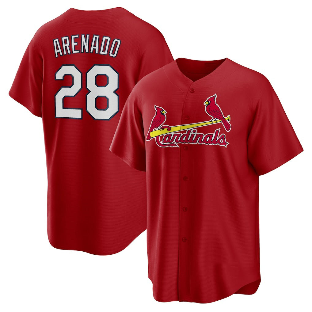 St. Louis Cardinals #28 Nolan Arenado Red HOLBERT Alternate Official Replica Player Jersey