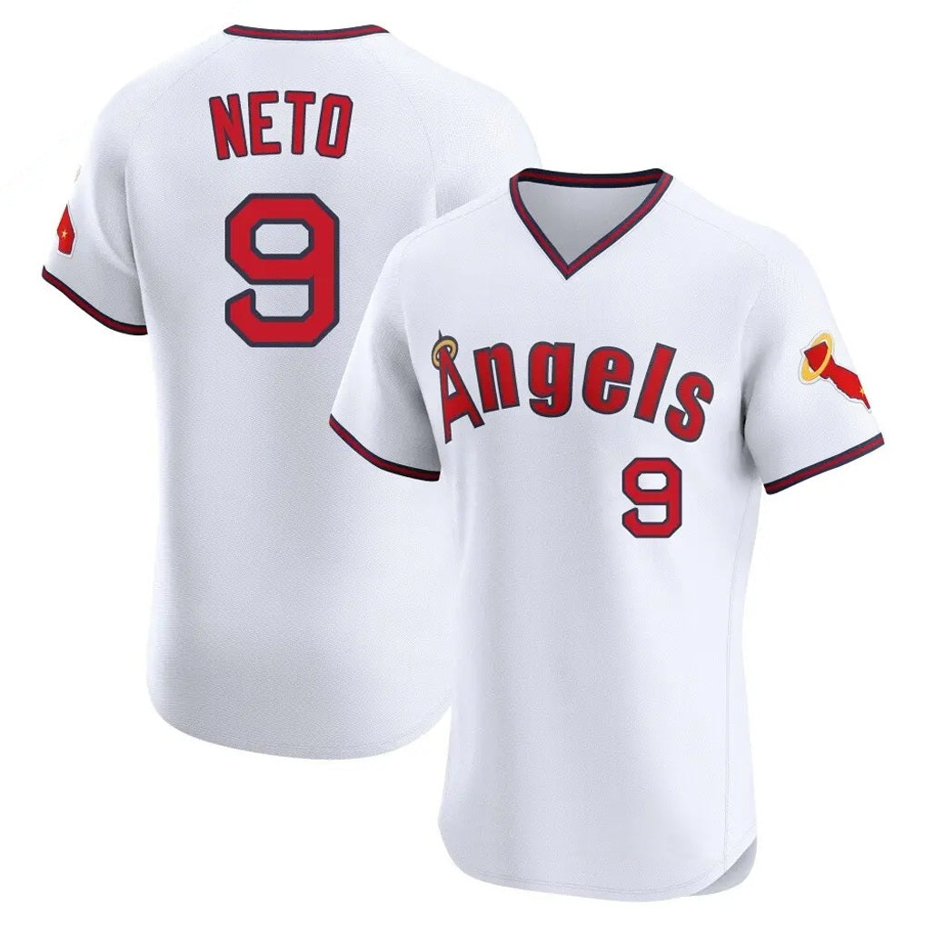 Los Angeles Angels #9 Zach Neto Player White HOLBERT T-shirt Home Limited Elite Stitched Jerseys