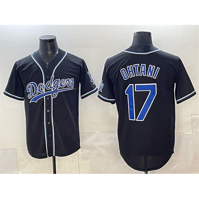 Los Angeles Dodgers #17 Shohei Ohtani Black HOLBERT Fashion Cool Base Stitched Jersey
