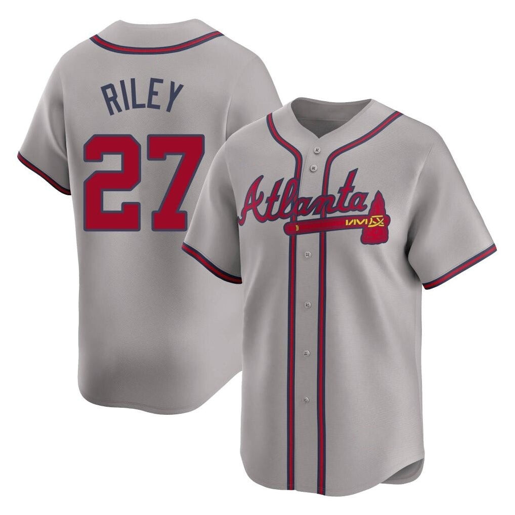 Atlanta Braves #27 Austin Riley Player Gray HOLBERT Limited Home Game Stitched Jerseys