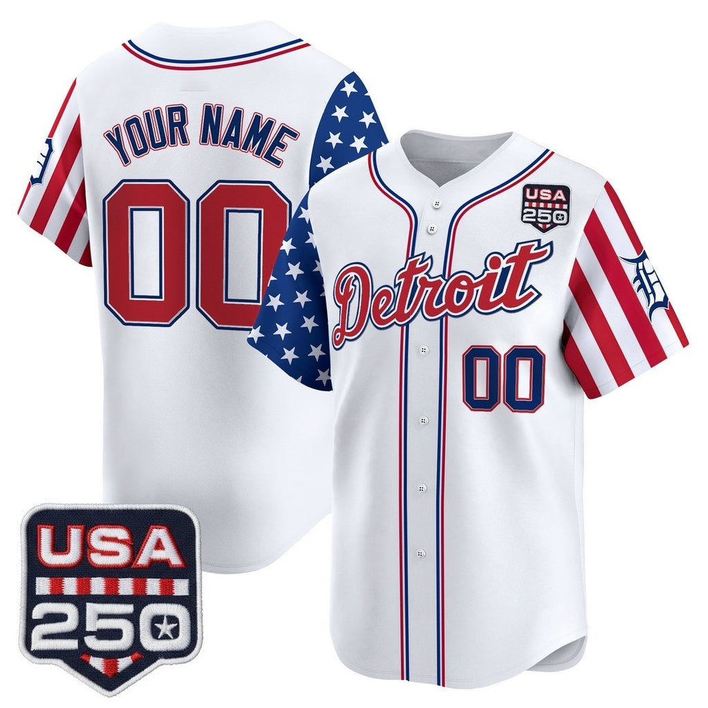 Custom Detroit Tigers America 250 Edition Vapor Premier Limited White HOLBERT Stitched Jerseys