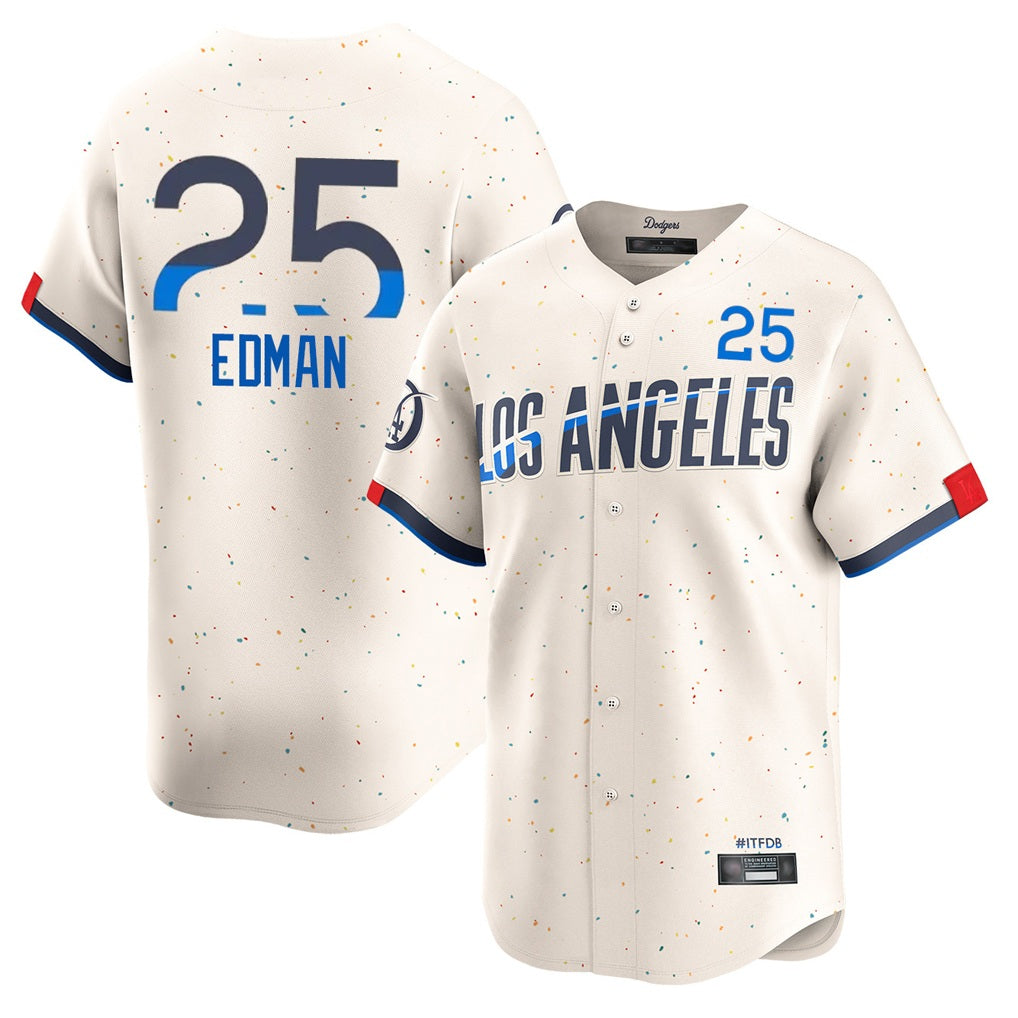 Los Angeles Dodgers #25 Tommy Edman Player Cream HOLBERT City Connect Limited Home Stitched Jerseys