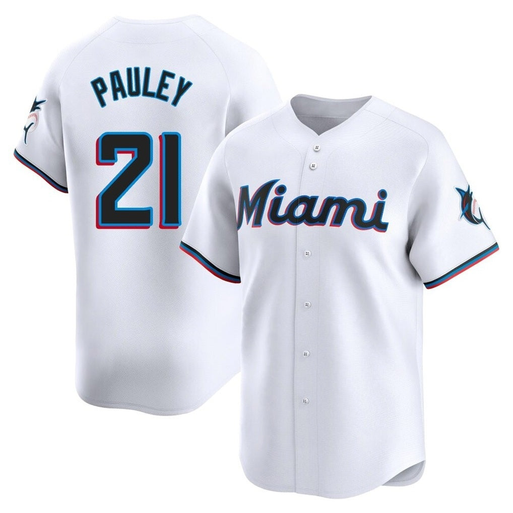 Miami Marlins #21 Graham Pauley Player White HOLBERT Home Limited Stitched Jerseys