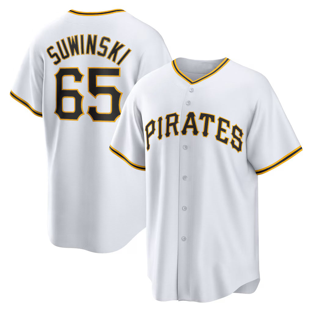 Pittsburgh Pirates #65 Jack Suwinski White HOLBERT Home Replica Jersey