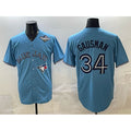Toronto Blue Jays #34 Kevin Gausman Blue HOLBERT 2025 World Series Cool Base Stitched Jersey