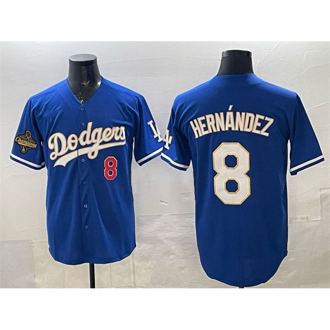Los Angeles Dodgers #8 Enrique Hernandez Royal HOLBERT 2025 World Series Champions Patch Limited Stitched Jersey