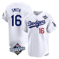 Los Angeles Dodgers #16 Will Smith Player White HOLBERT World Series Limited Home Stitched Jerseys