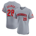 Cincinnati Reds #28 Eugenio Su¨¢rez Player Gray HOLBERT Limited Elite Home Stitched Jerseys