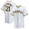 Pittsburgh Pirates #21 Roberto Clemente White HOLBERT Home Replica Player Name Jersey