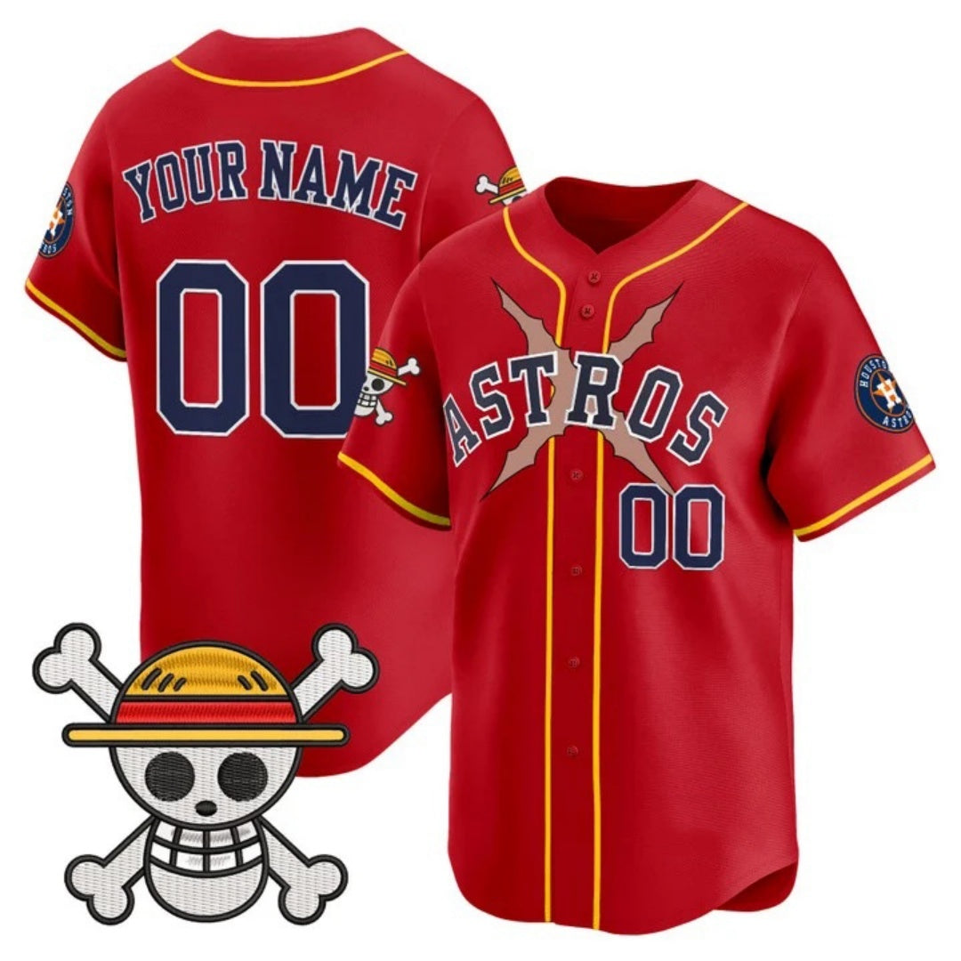 Custom Houston Astros x One Piece Red HOLBERT Vapor Premier Limited Jersey - Stitched
