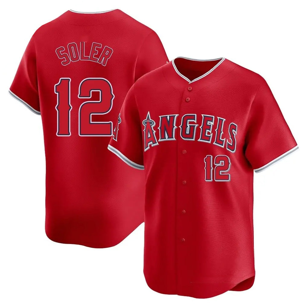 Los Angeles Angels #12 Jorge Soler Player Red HOLBERT Home Limited Stitched Jerseys