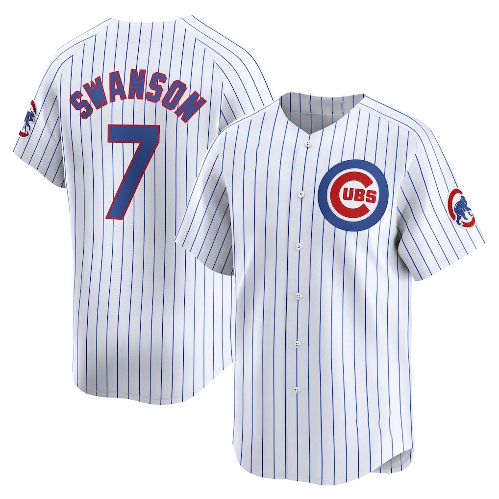 Chicago Cubs #7 Dansby Swanson White HOLBERT Home Limited Player Jersey