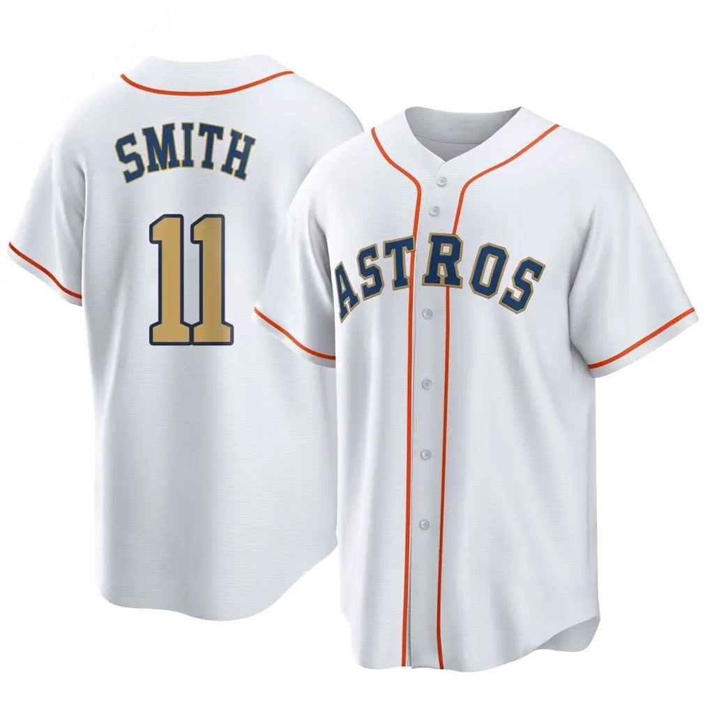 Houston Astros #11 Cam Smith Player Gold HOLBERT Collection Game Home Stitched Jerseys