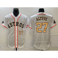 Houston Astros #27 Jose Altuve Number 2023 White HOLBERT Gold World Serise Champions Patch Flex Base Stitched Jersey 3