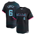 Miami Marlins #6 Otto Lopez Player Black HOLBERT City Connect Home Limited Stitched Jerseys