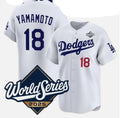 Los Angeles Dodgers #18 Yoshinobu Yamamoto White HOLBERT 2025 World Series Home Limited Stitched Jersey