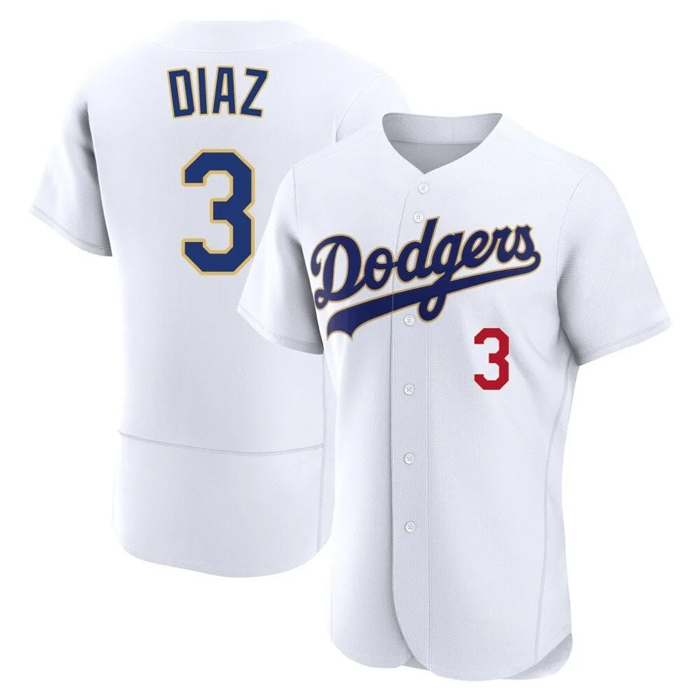 Los Angeles Dodgers #3 Edwin D¨ªaz Player Gold White HOLBERT 2026 Collection Stadium Limited Elite Stitched Jerseys