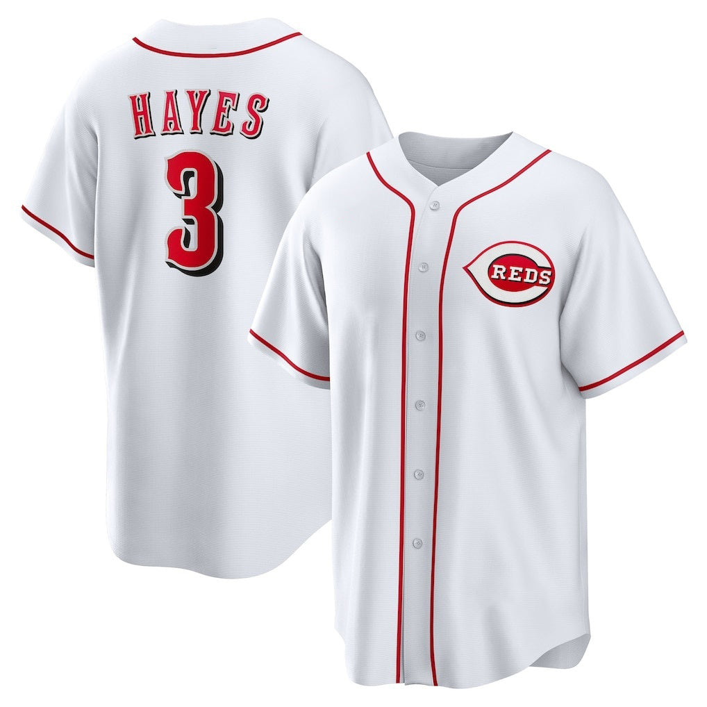 Cincinnati Reds #3 Ke'Bryan Hayes White HOLBERT Home Replica Jersey
