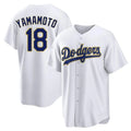 Los Angeles Dodgers #18 Yoshinobu Yamamoto Player Gold White HOLBERT 2026 Collection Stadium Game Stitched Jerseys