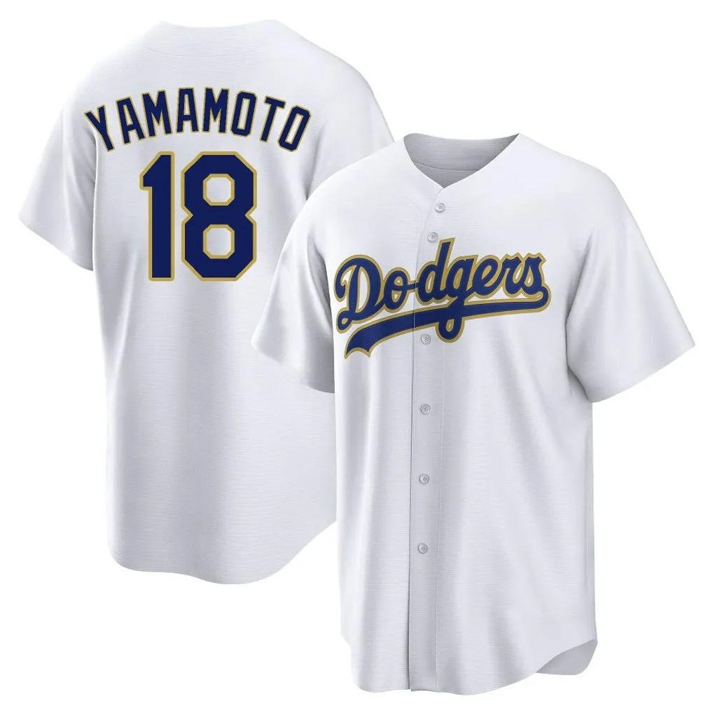 Los Angeles Dodgers #18 Yoshinobu Yamamoto Player Gold White HOLBERT 2026 Collection Stadium Game Stitched Jerseys