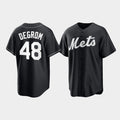 New York Mets #48 Jacob deGrom Black HOLBERT Cool Base Stitched Jersey