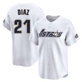 Houston Astros #21 Yainer Diaz Player White HOLBERT Throwback Cooperstown Collection Limited Stitched Jerseys