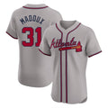 Atlanta Braves #31 Greg Maddux Player Gray HOLBERT Limited Elite Home Game Stitched Jerseys