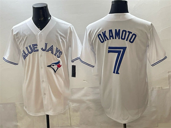 Toronto Blue Jays #7 Kazuma Okamoto White HOLBERT 2025 Cool Base Stitched Jersey