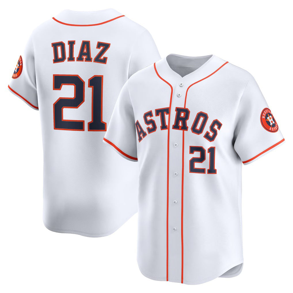 Houston Astros #21 Yainer Diaz White HOLBERT Home Limited Player Jersey
