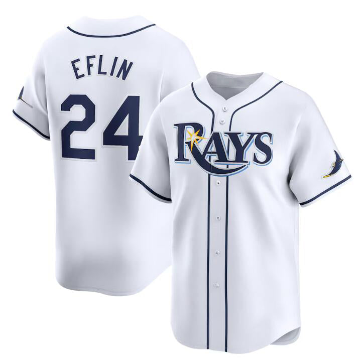 Tampa Bay Rays #24 Zach Eflin White HOLBERT Home Limited Stitched Jersey