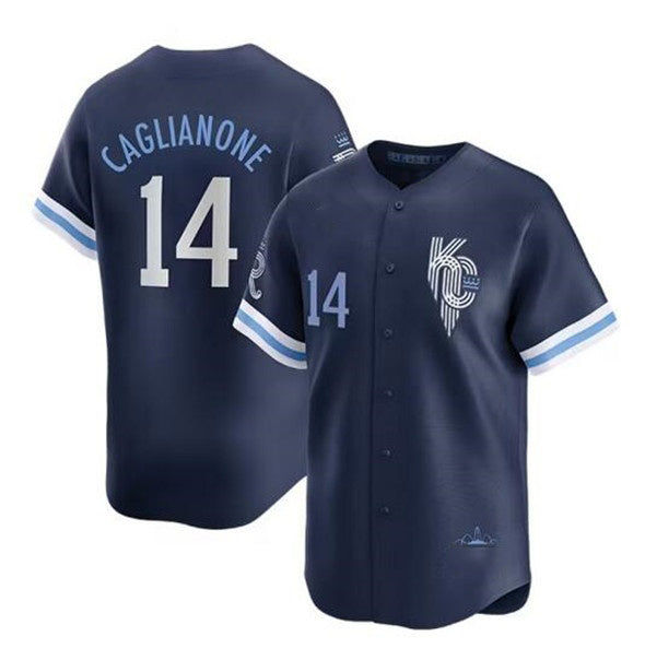 Kansas City Royals #14 Jac Caglianone Navy HOLBERT City Connect Limited Stitched Jersey