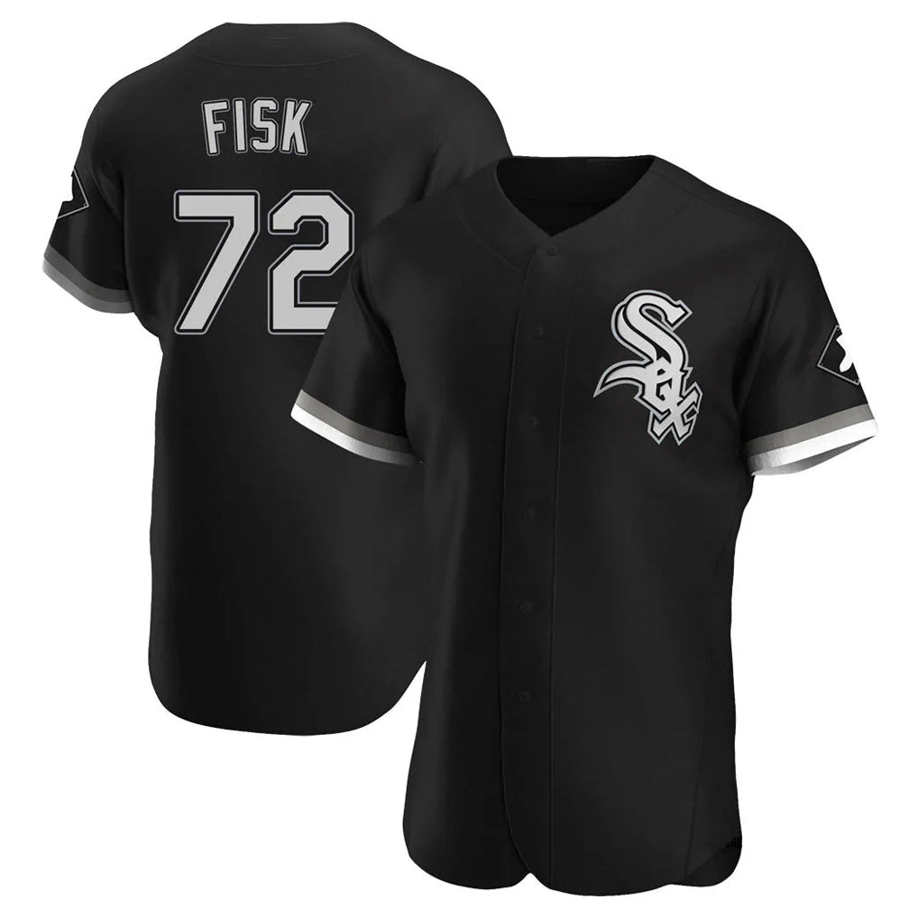 Chicago White Sox #72 Carlton Fisk Player Black HOLBERT Limited Elite Home Stitched Jerseys