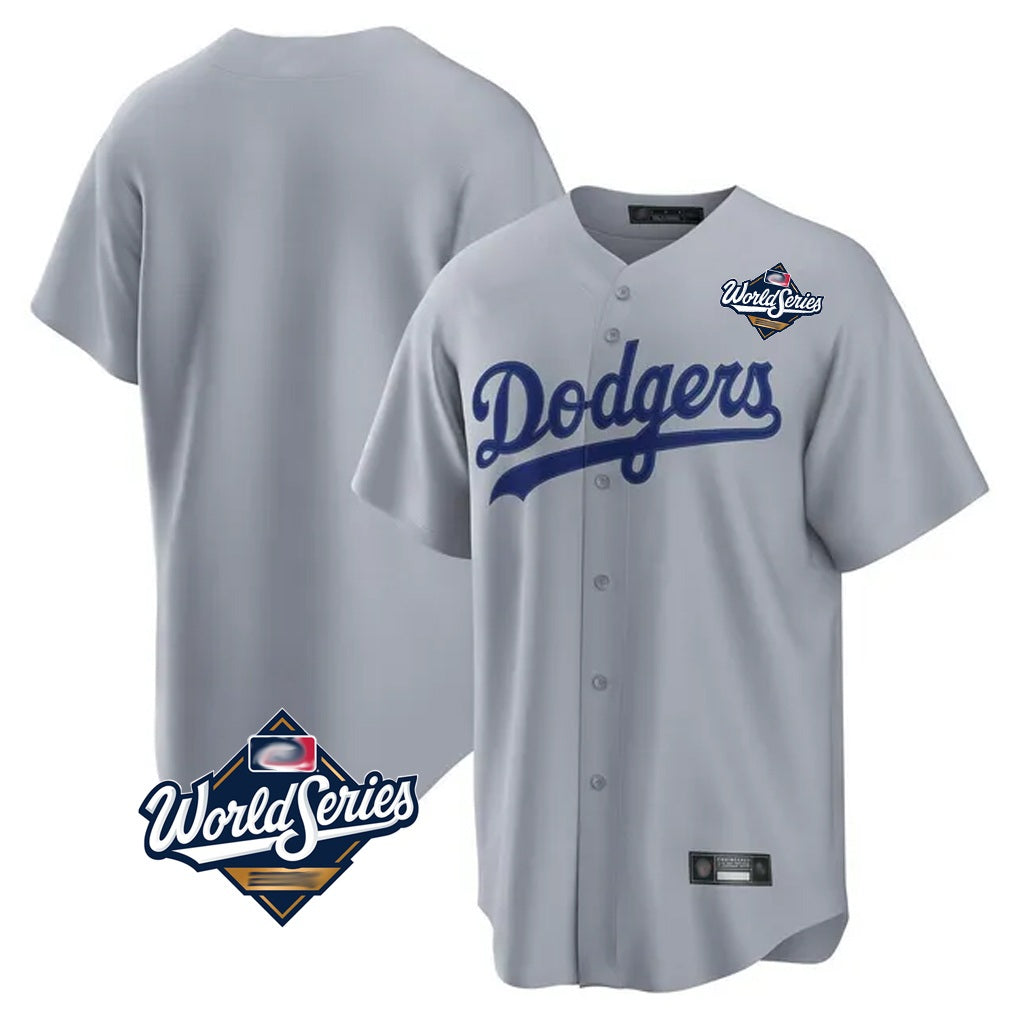 Los Angeles Dodgers Blank Player Gray HOLBERT Game Home World Series Stitched Jerseys