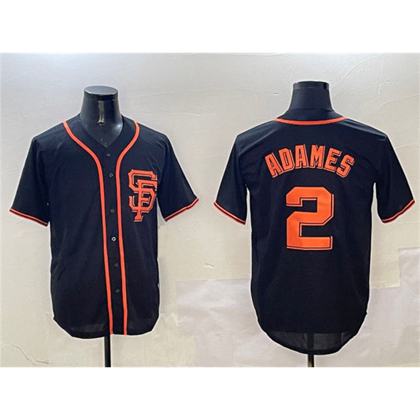 San Francisco Giants #2 Willy Adames Black HOLBERT Cool Base Stitched Jersey