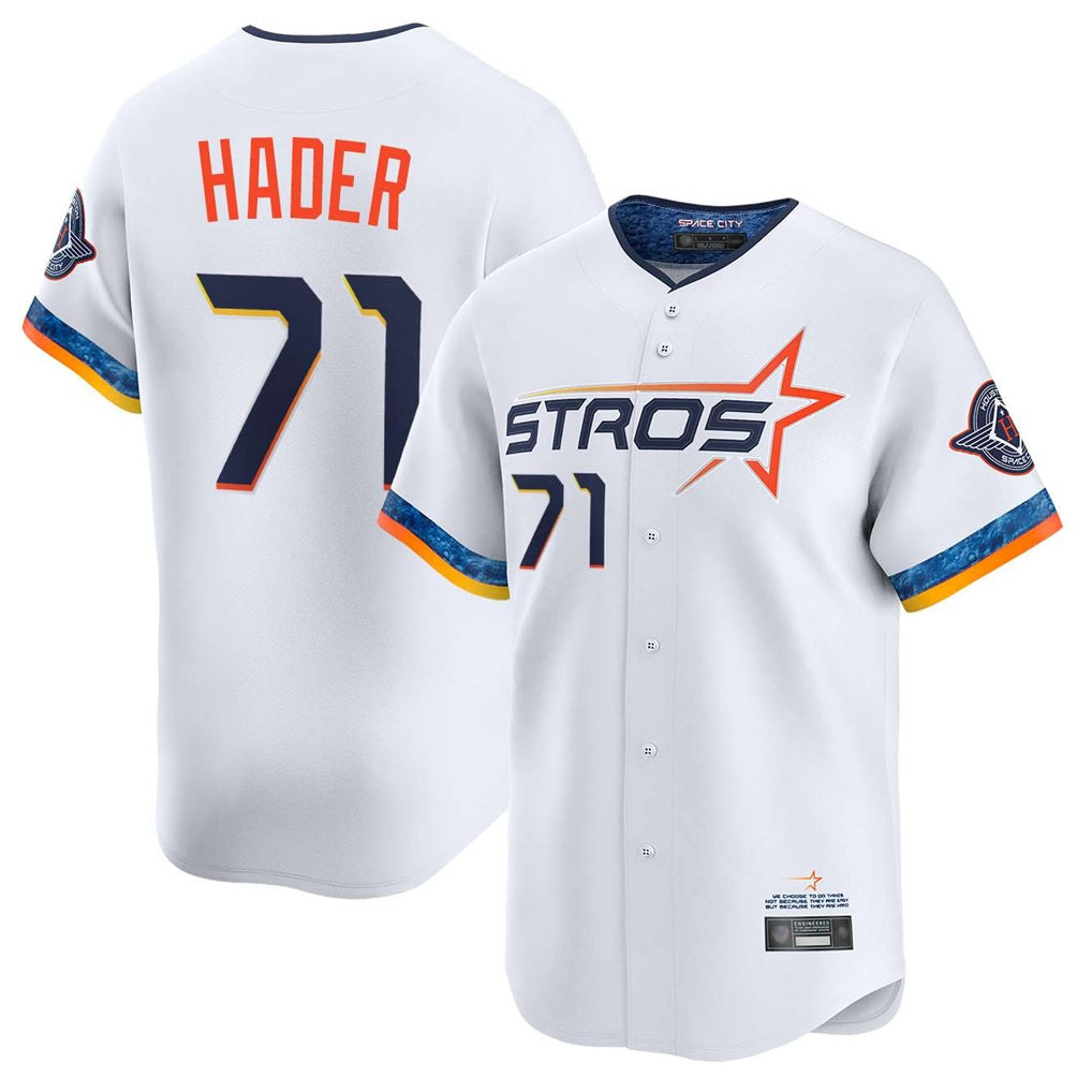 Houston Astros #71 Josh Hader Player White HOLBERT City Connect Limited Home Stitched Jerseys