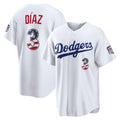 Los Angeles Dodgers #3 Edwin D¨ªaz USA 250 Fourth of July Home Stadium Jersey - White HOLBERT
