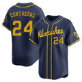 Milwaukee Brewers #24 William Contreras Player Navy HOLBERT Home Limited Stitched Jerseys