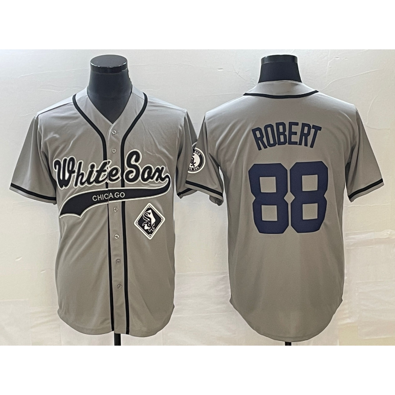 Chicago White Sox #88 Luis Robert Grey HOLBERT Cool Base Stitched Jersey