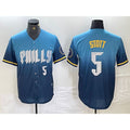Philadelphia Phillies #5 Bryson Stott Blue HOLBERT 2024 City Player Number Cool Base Stitched Jersey 2