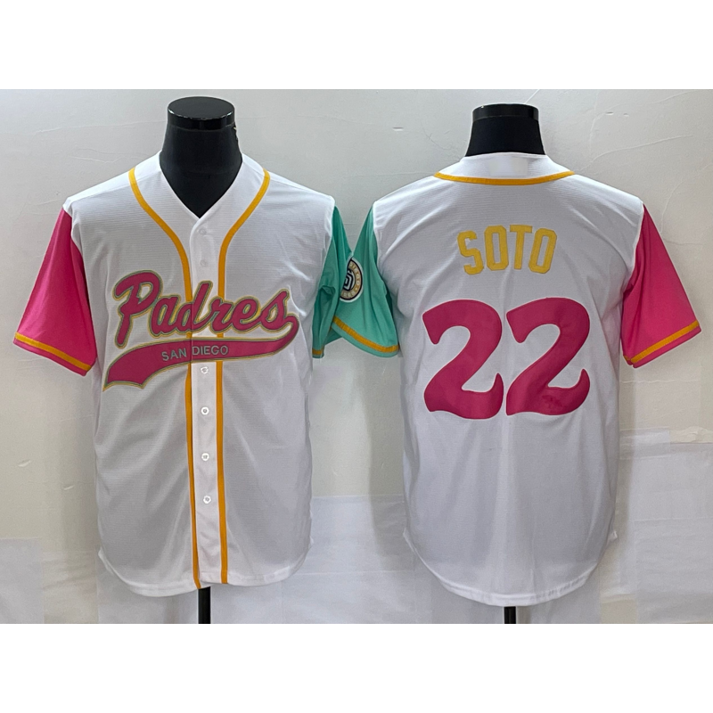 San Diego Padres #22 Juan Soto White HOLBERT NEW 2023 City Connect Cool Base Stitched Jersey 2