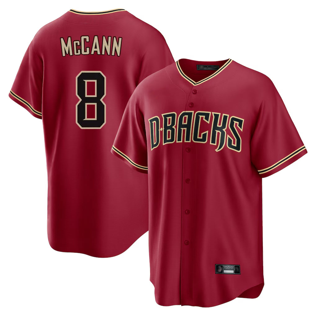 Arizona Diamondbacks #8 James McCann Player Red HOLBERT Home Game Stitched Jerseys