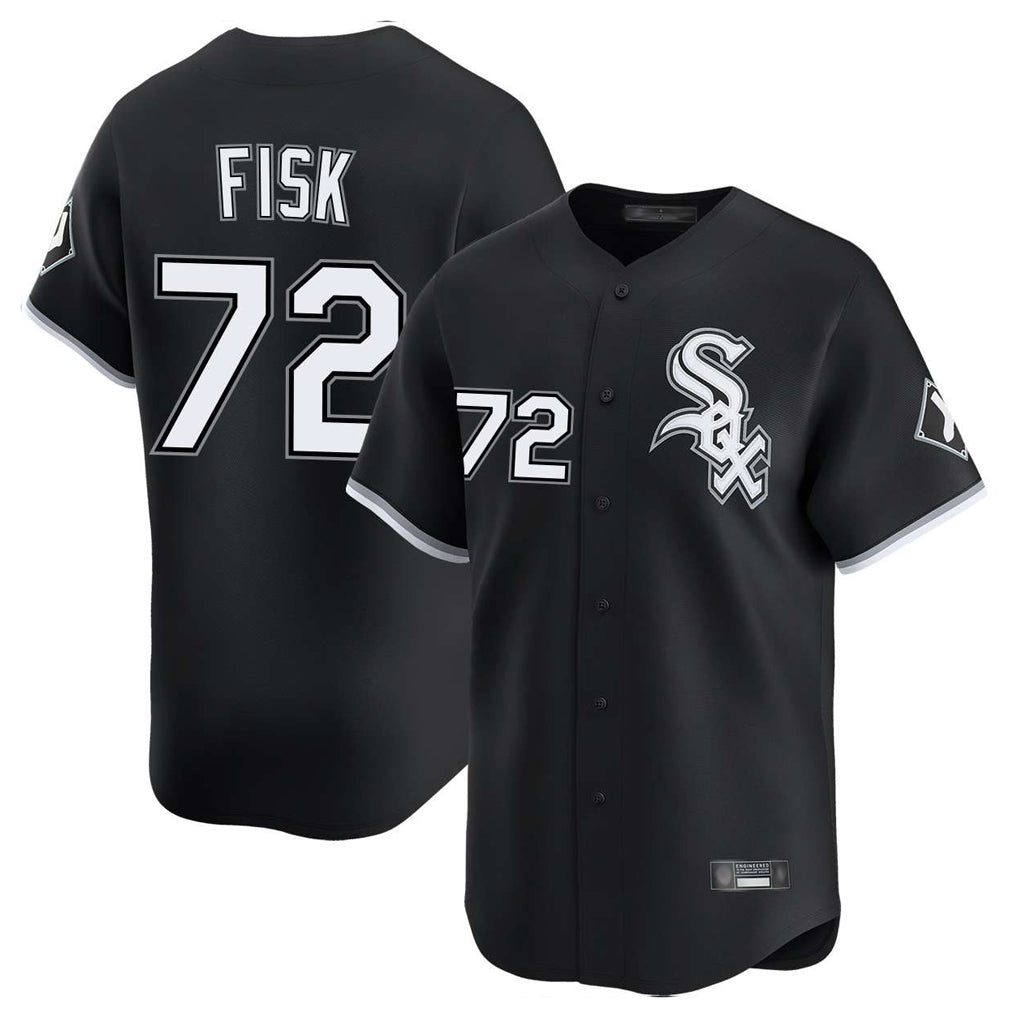 Chicago White Sox #72 Carlton Fisk Player Black HOLBERT Limited Home Stitched Jerseys