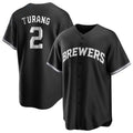 Milwaukee Brewers #2 Brice Turang Player Black HOLBERT Game Home Stitched Jerseys