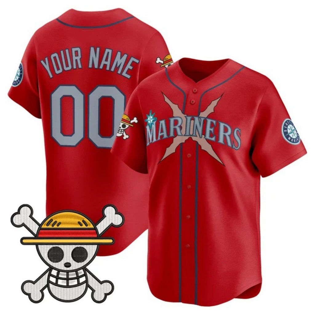 Custom Seattle Mariners x One Piece Red HOLBERT Vapor Premier Limited Jersey - Stitched