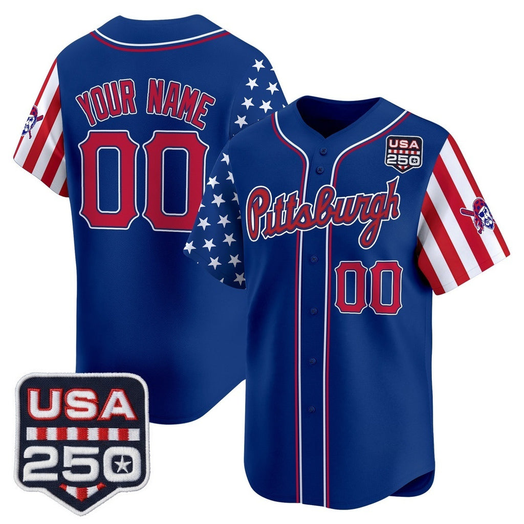 Custom Pittsburgh Pirates America 250 Edition Vapor Premier Limited Royal HOLBERT Stitched Jerseys