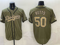 Los Angeles Dodgers #50 Mookie Betts Olive HOLBERT 2026 Armed Forces Day Stitched Jersey 2